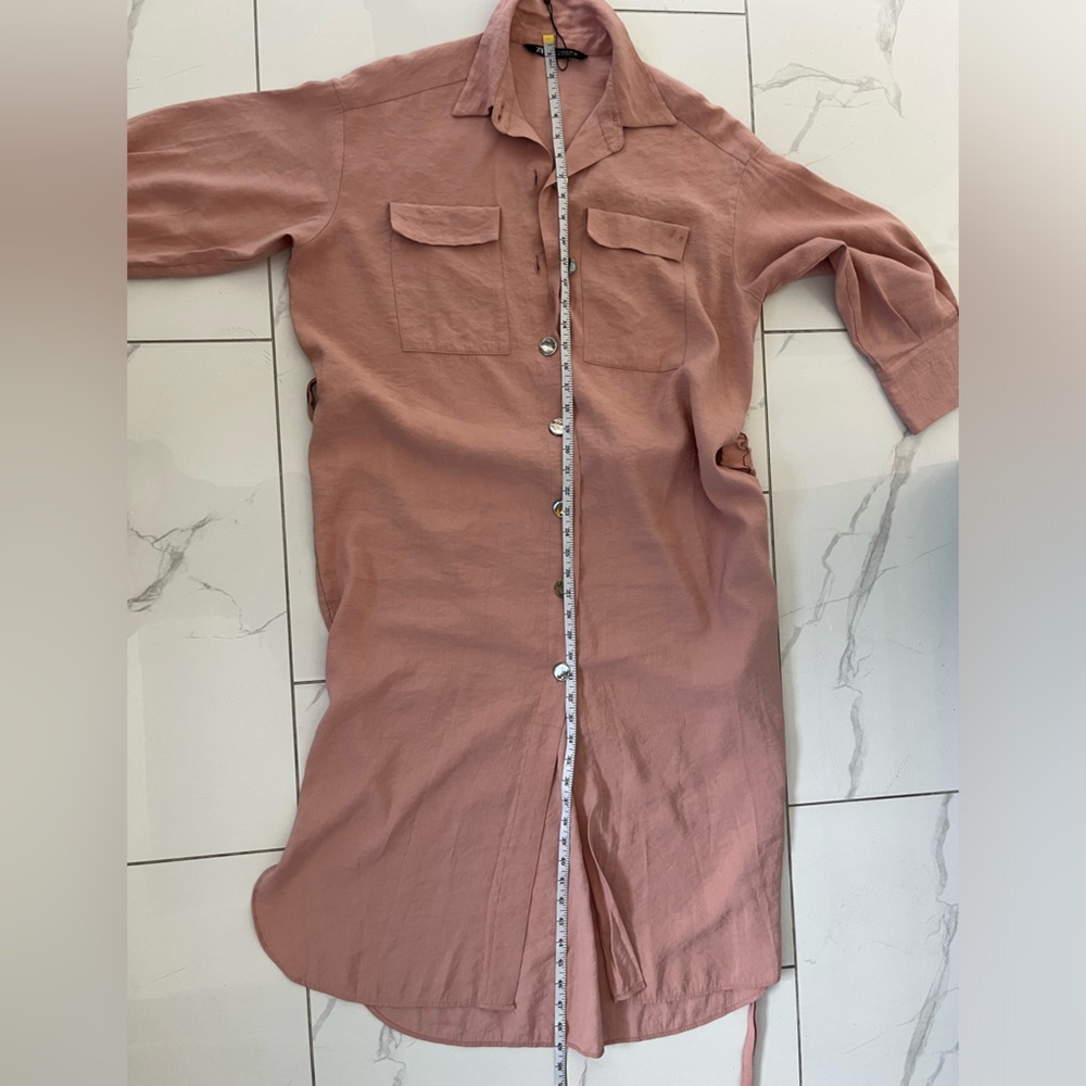 Zara/ Oversized, Long Sleeved Shirt Maxi Dress/ Button Up/ Size US M - Picture 11 of 12